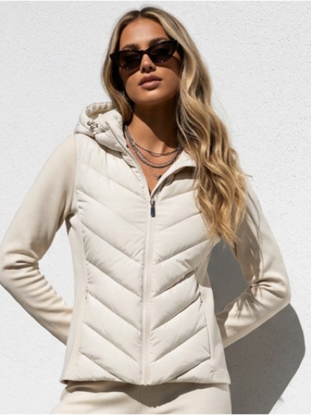 NWT Zara Cream Puffer Jacket